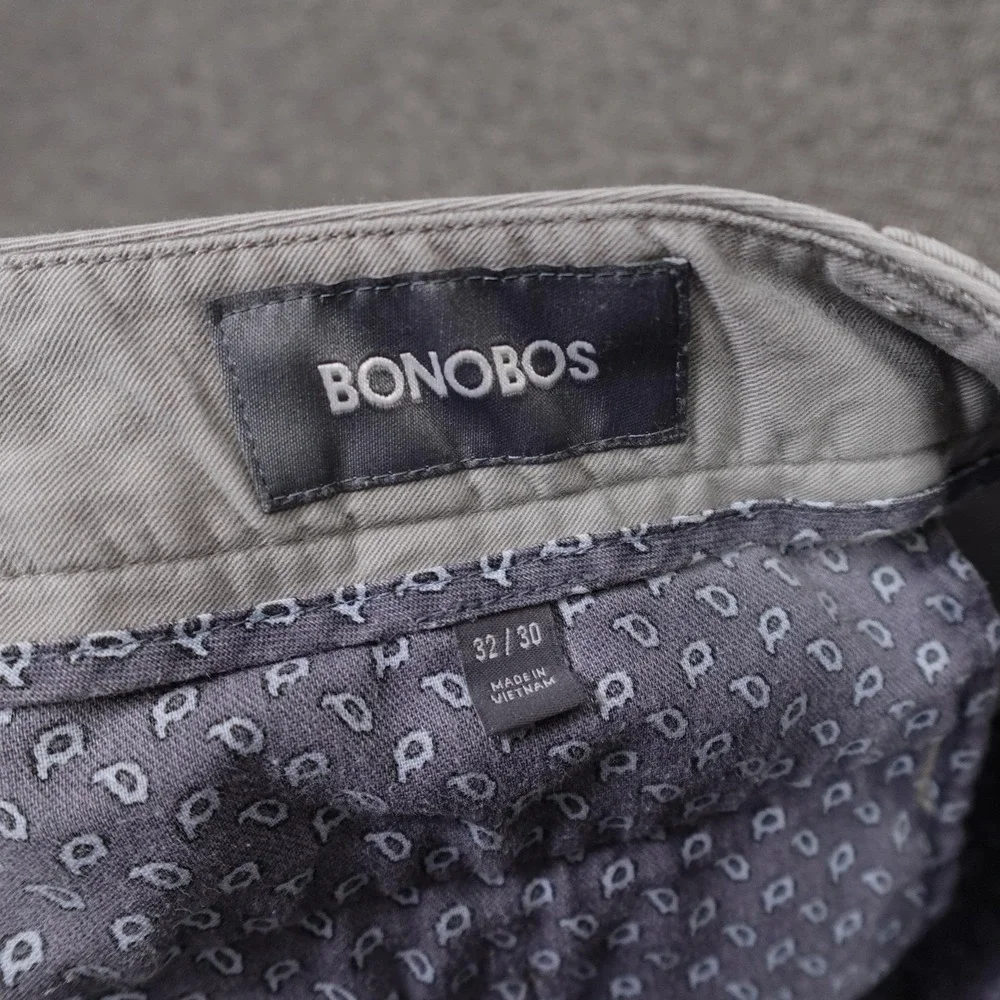 Bonobos Chino‎ Pants Mens 32x29 Gray Slim Fit Flat Front Casual Workwear